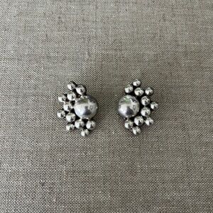Vintage sterling silver bubble clip-on earrings
